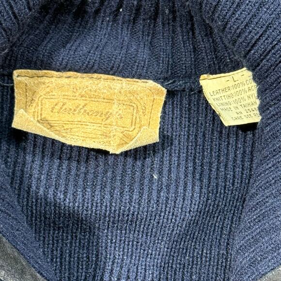 Vintage Anthony Suede Leather Cowhide Sweater Jacket Men Navy Blue Size L 22x26 - Picture 3 of 7